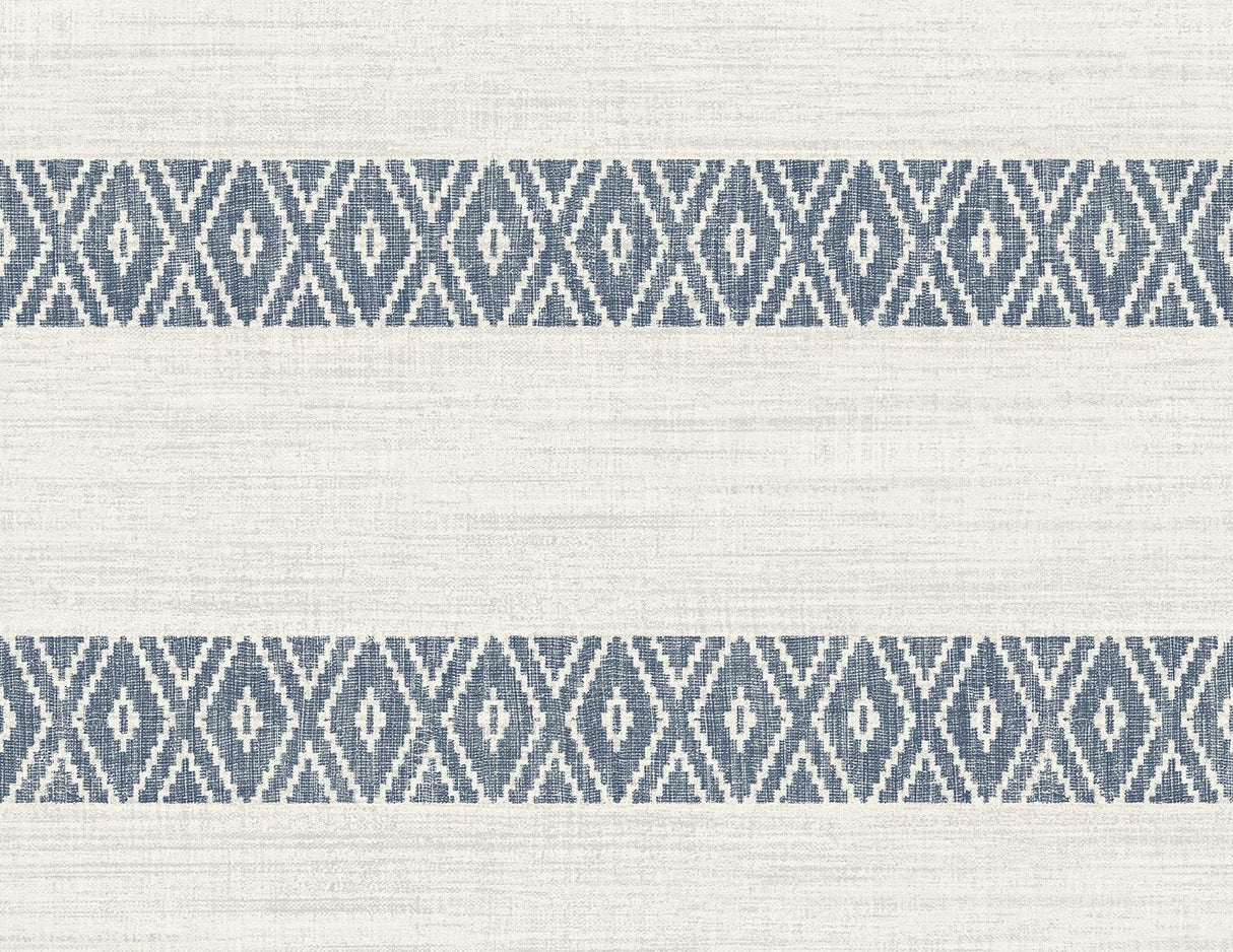 Seabrook Alani Geo Stripe Nautical Blue Wallpaper
