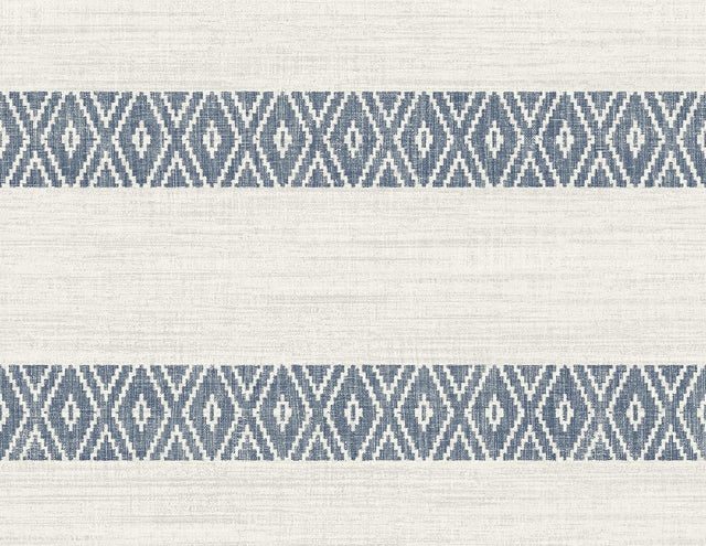 Seabrook Alani Geo Stripe Nautical Blue Wallpaper