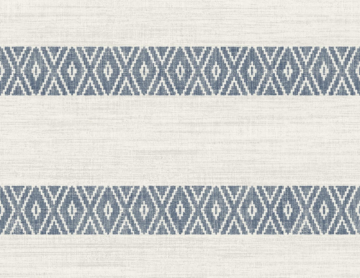 Seabrook Alani Geo Stripe Blue Wallpaper