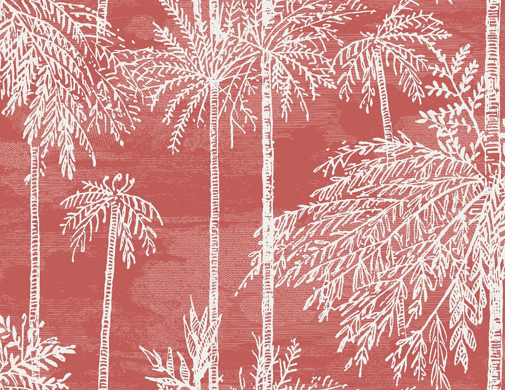 Seabrook Palm Grove Pink Wallpaper