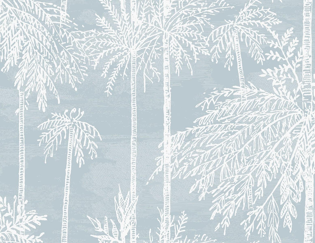 Seabrook Palm Grove Blue Wallpaper