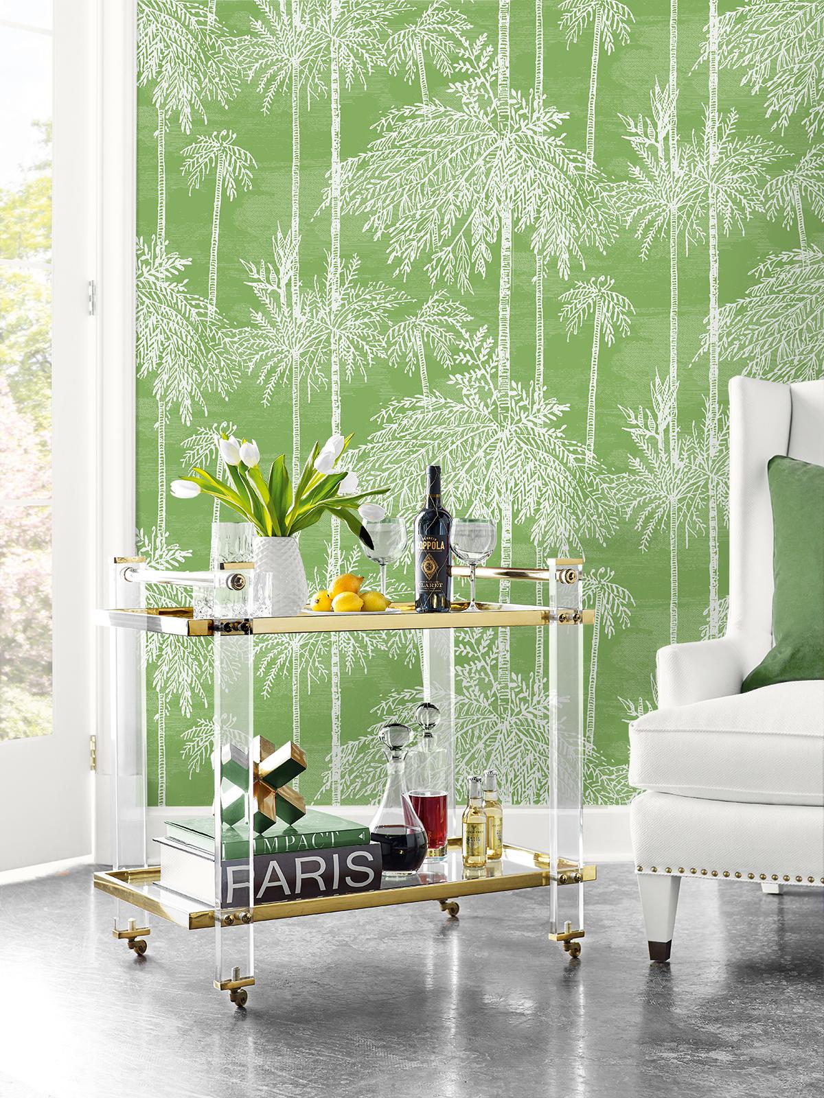 Seabrook Palm Grove Green Wallpaper