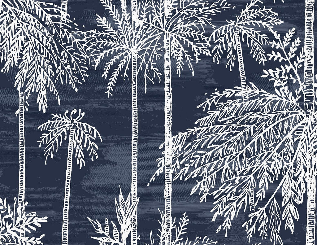 Seabrook Palm Grove Blue Wallpaper