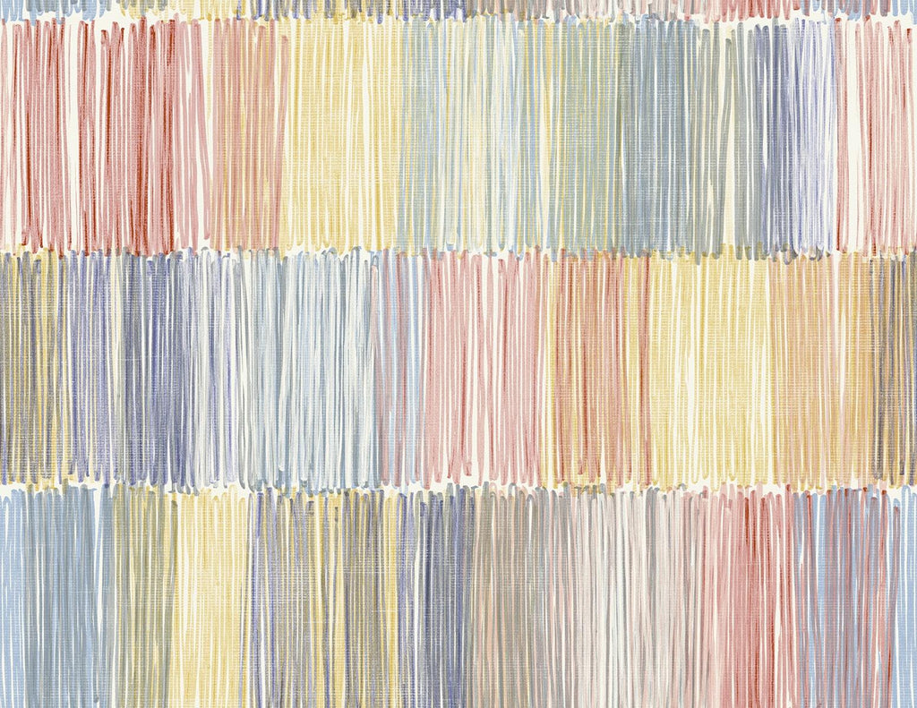 Seabrook Arielle Abstract Stripe Mulitcolored Wallpaper