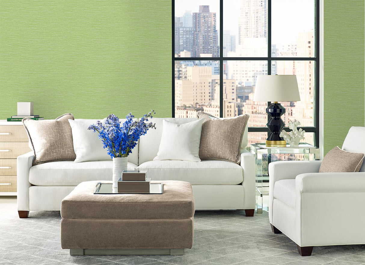 Seabrook Tiger Island Faux Sisal Green Wallpaper