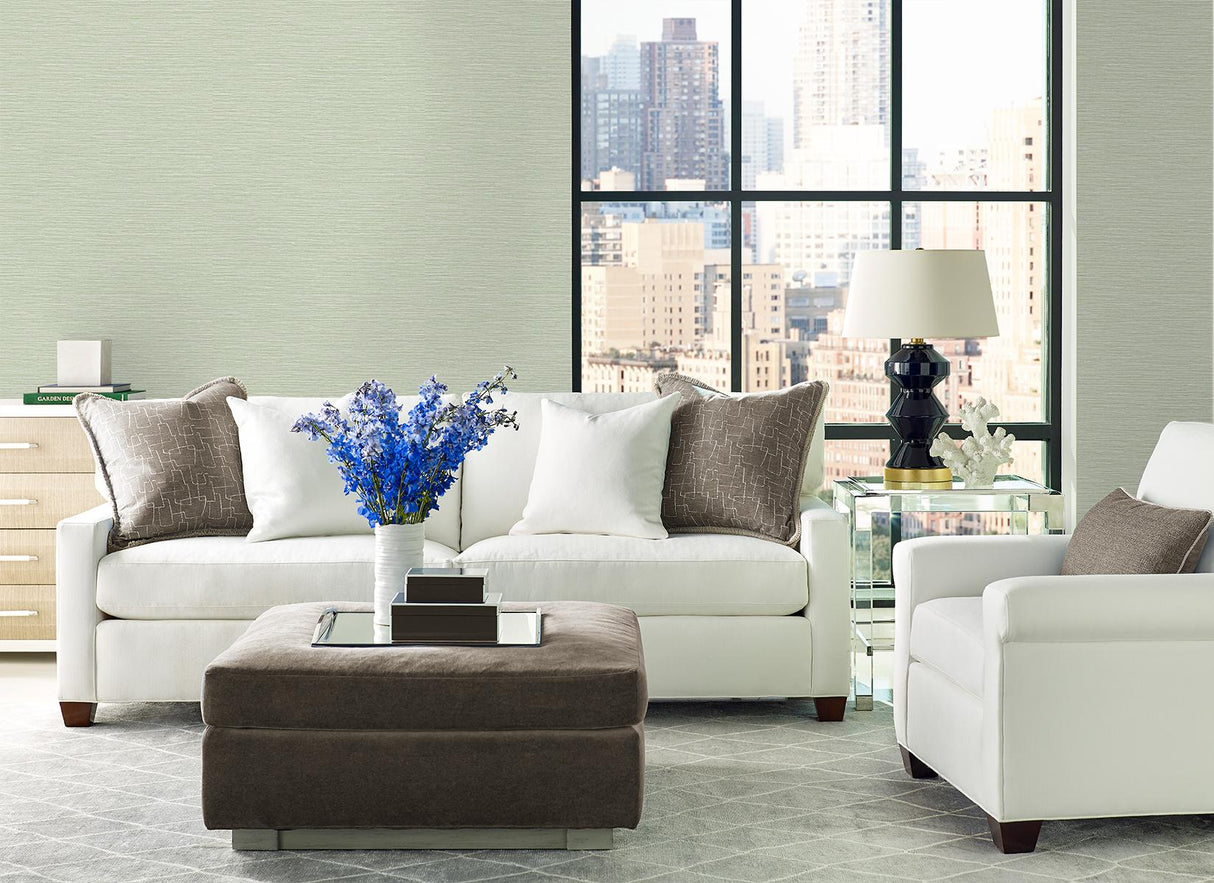 Seabrook Tiger Island Faux Sisal Green Wallpaper