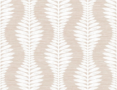 Seabrook Carina Leaf Ogee Blush Wallpaper