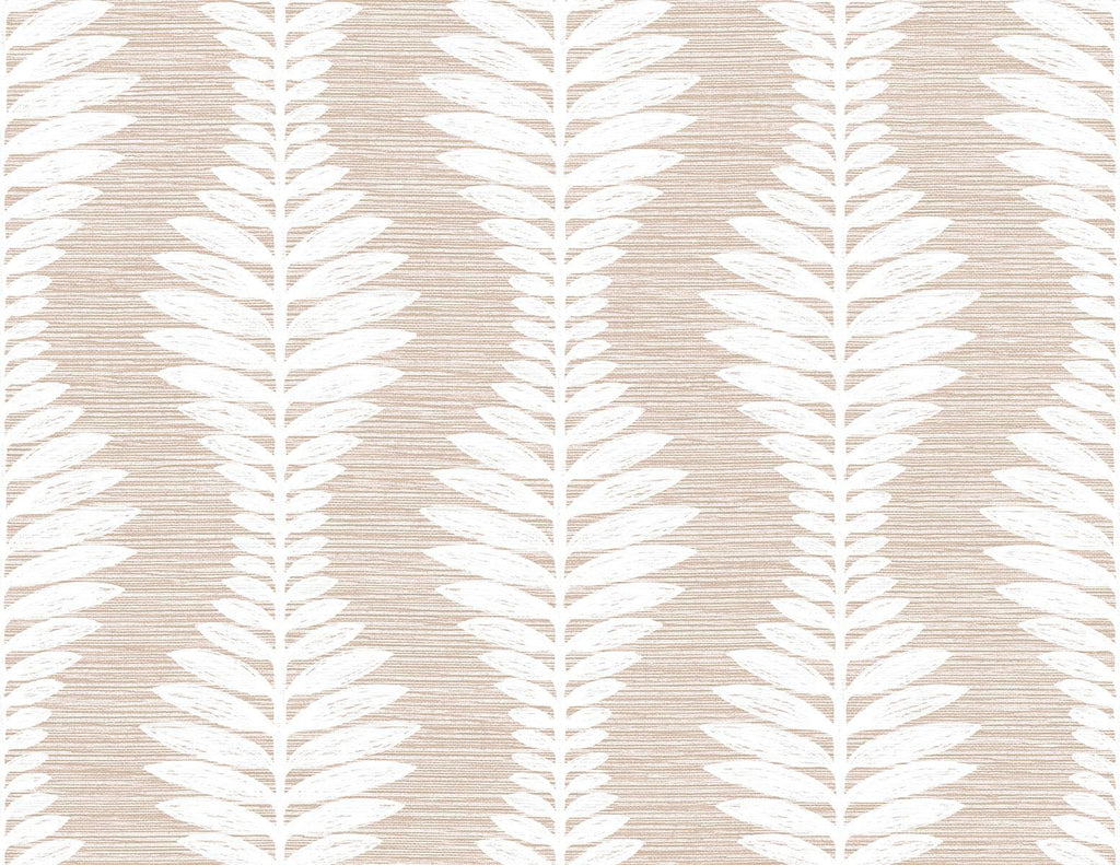 Seabrook Carina Leaf Ogee Blush Wallpaper