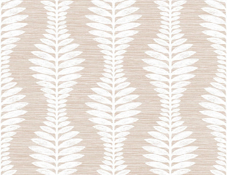 Seabrook Carina Leaf Ogee Pink Wallpaper