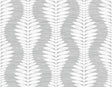 Seabrook Carina Leaf Ogee Morning Fog Wallpaper