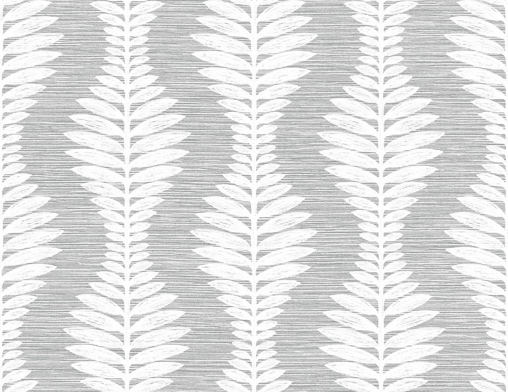 Seabrook Carina Leaf Ogee Grey Wallpaper