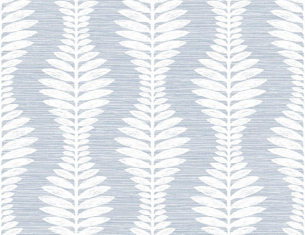 Seabrook Carina Leaf Ogee Blue Wallpaper