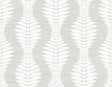Seabrook Carina Leaf Ogee Sea Salt Wallpaper