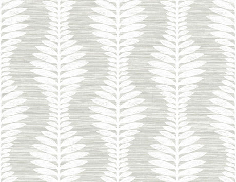 Seabrook Carina Leaf Ogee Sea Salt Wallpaper