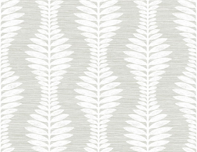 Seabrook Carina Leaf Ogee Sea Salt Wallpaper