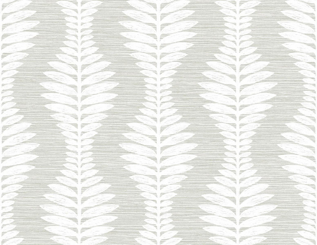 Seabrook Carina Leaf Ogee Sea Salt Wallpaper