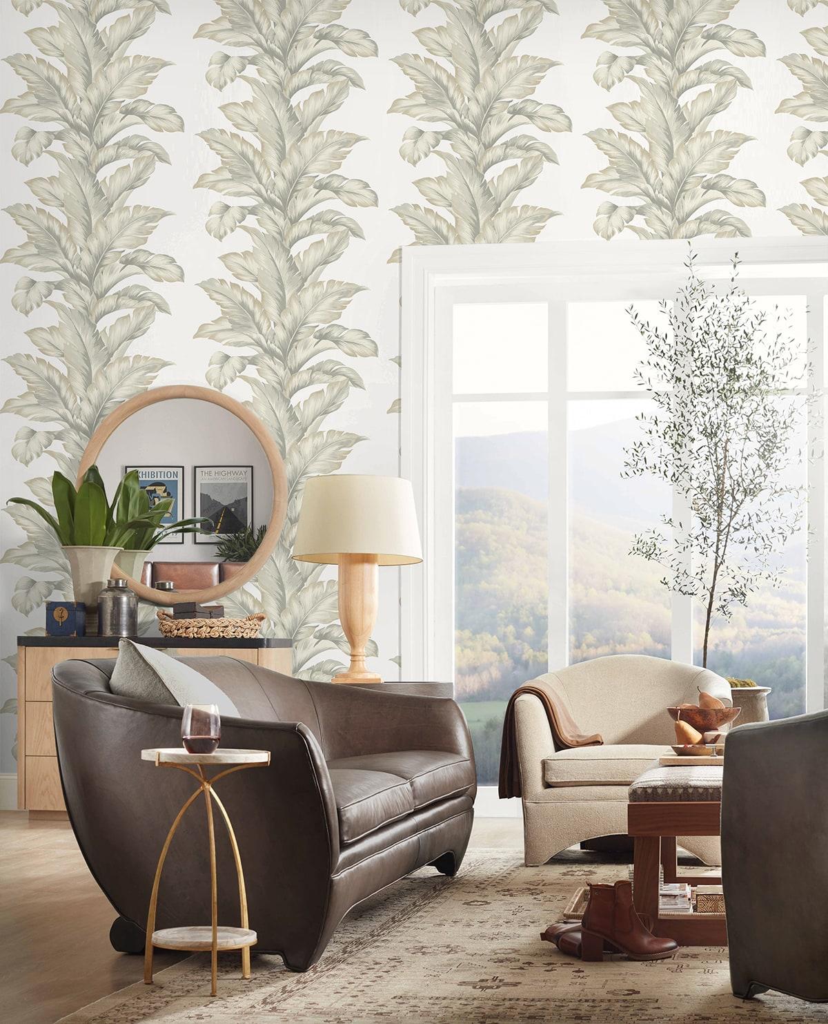 Seabrook Banana Springs Grey Wallpaper