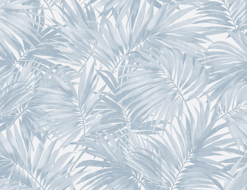 Seabrook Cordelia Tossed Palms Blue Wallpaper