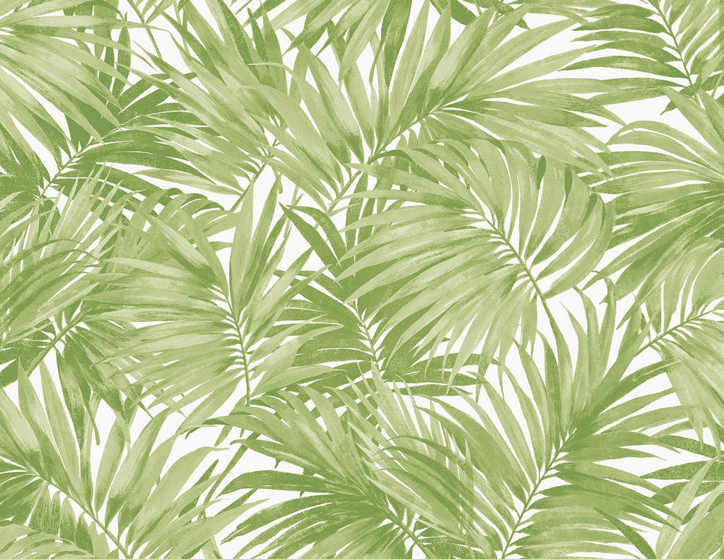 Seabrook Cordelia Tossed Palms Spring Green Wallpaper