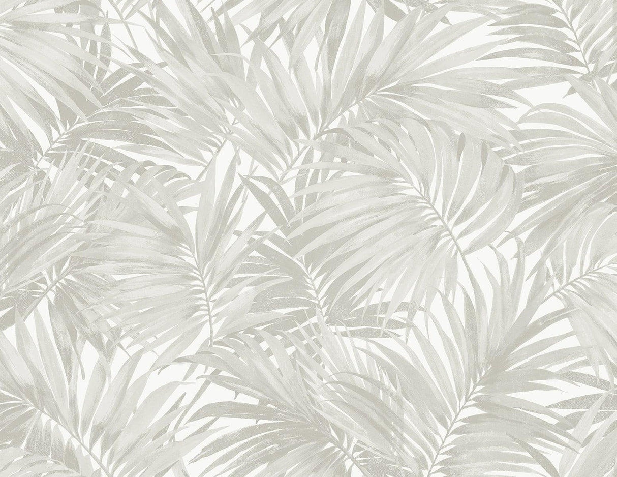 Seabrook Cordelia Tossed Palms Dove Grey Wallpaper