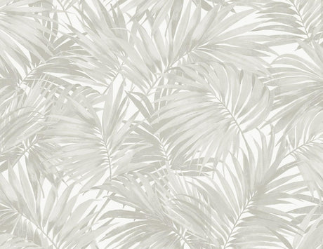 Seabrook Cordelia Tossed Palms Dove Grey Wallpaper