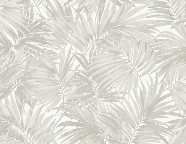 Seabrook Cordelia Tossed Palms Dove Grey Wallpaper