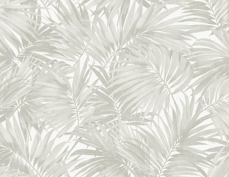 Seabrook Cordelia Tossed Palms Grey Wallpaper