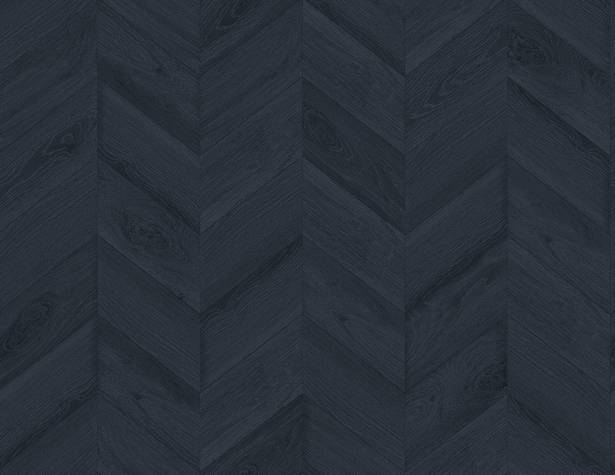 Seabrook Keone Bay Chevron Blue Wallpaper
