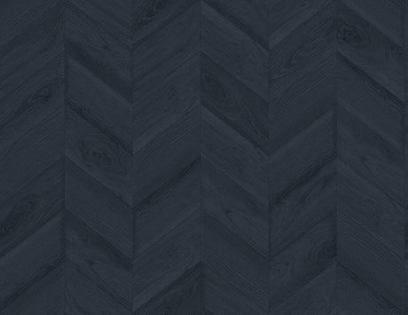 Seabrook Keone Bay Chevron Blue Wallpaper