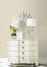 Seabrook Keone Bay Chevron Beige Wallpaper