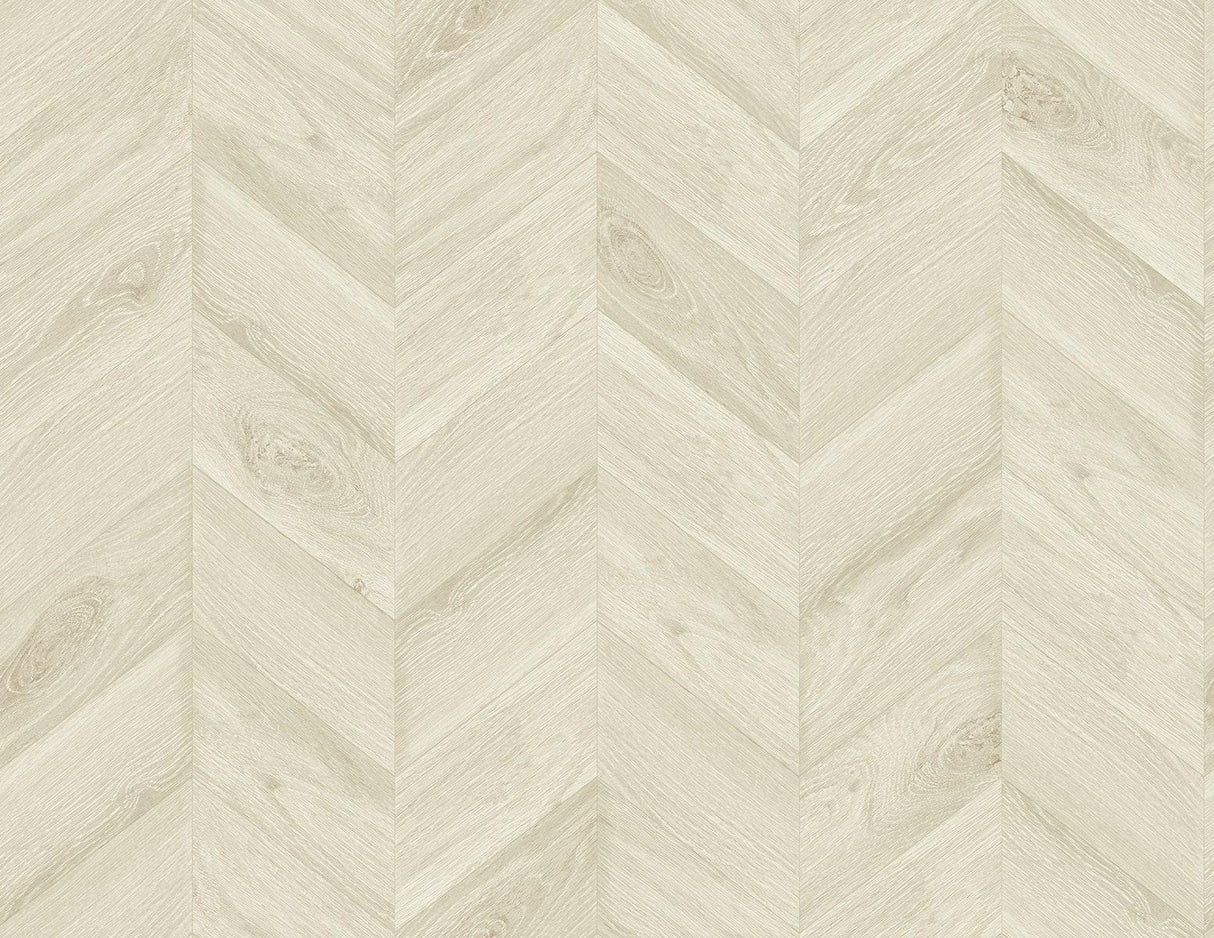 Seabrook Keone Bay Chevron Beige Wallpaper