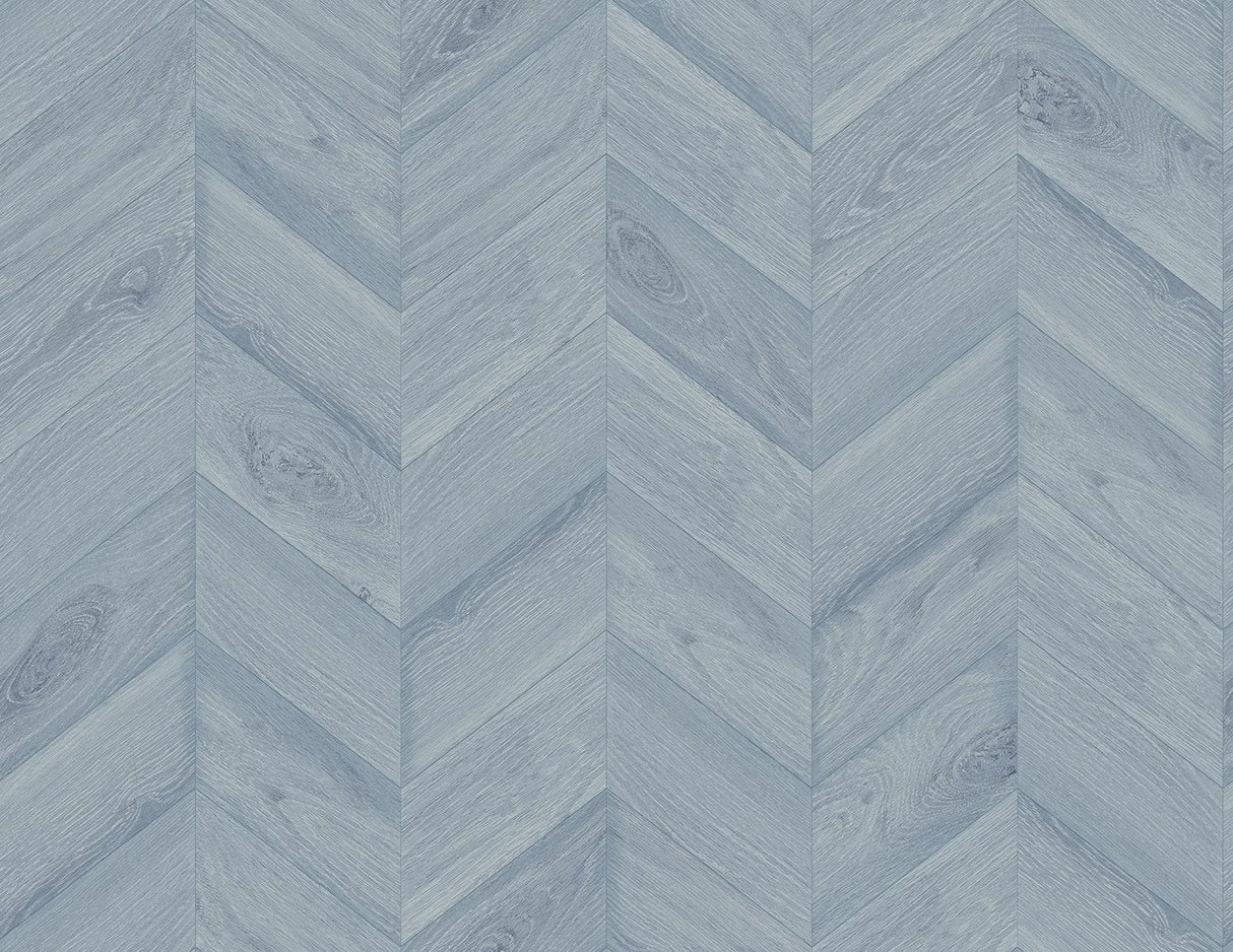 Seabrook Keone Bay Chevron Bay Blue Wallpaper