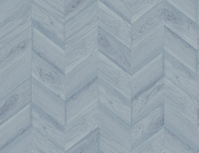 Seabrook Keone Bay Chevron Bay Blue Wallpaper