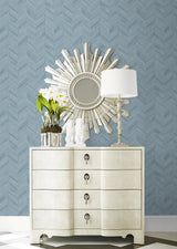 Seabrook Keone Bay Chevron Blue Wallpaper