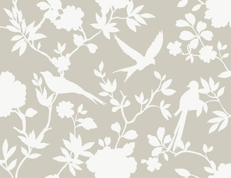 Seabrook Kauai Bird Toile Argos Grey Wallpaper