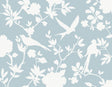 Seabrook Kauai Bird Toile Hampton Blue Wallpaper