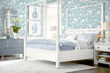 Seabrook Kauai Bird Toile Blue Wallpaper