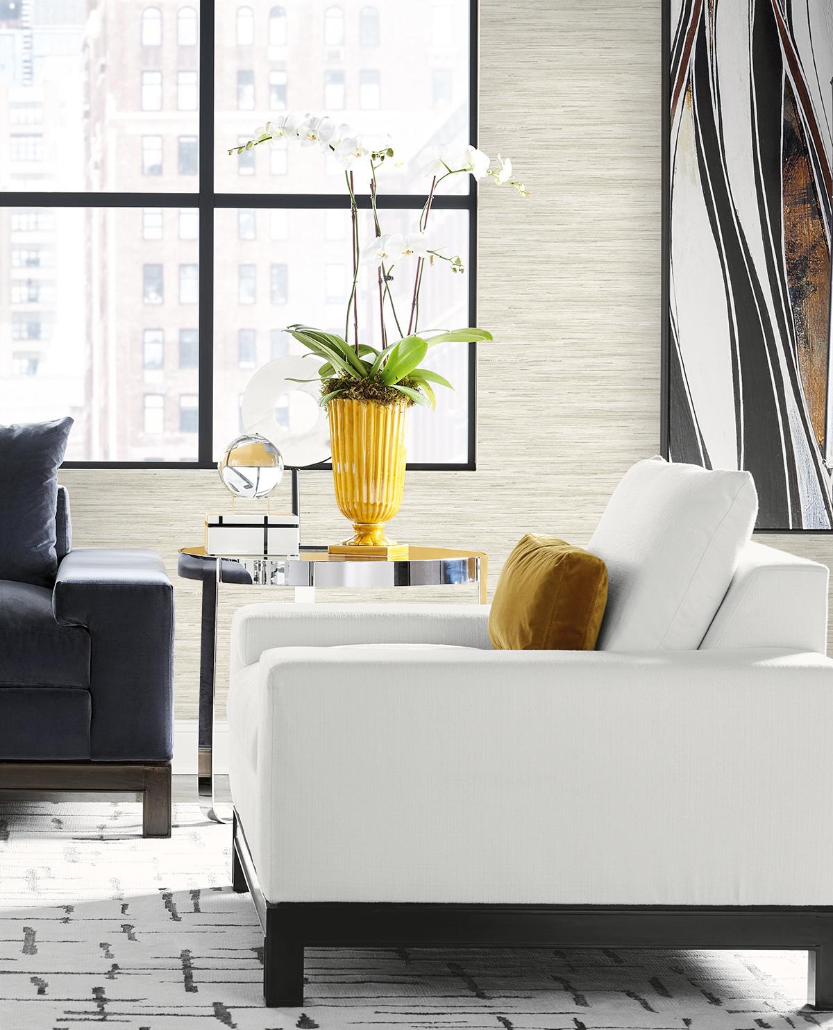 Seabrook Loe Sanctuary Stria Off-White Wallpaper