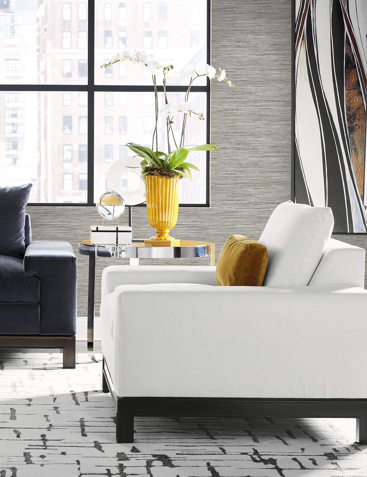 Seabrook Loe Sanctuary Stria Beige Wallpaper