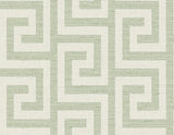 Seabrook Luna Retreat Greek Key Green Ivy Wallpaper