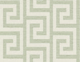 Seabrook Luna Retreat Greek Key Green Wallpaper