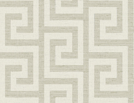 Seabrook Luna Retreat Greek Key Pavestone Wallpaper
