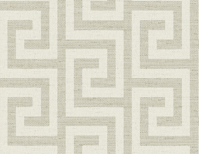 Seabrook Luna Retreat Greek Key Pavestone Wallpaper