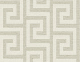 Seabrook Luna Retreat Greek Key Grey Wallpaper