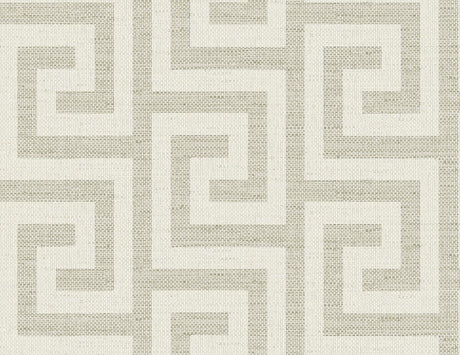 Seabrook Luna Retreat Greek Key Grey Wallpaper