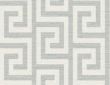 Seabrook Luna Retreat Greek Key Pewter Wallpaper
