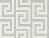 Seabrook Luna Retreat Greek Key Grey Wallpaper