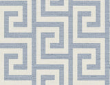 Seabrook Luna Retreat Greek Key Blue Lake Wallpaper