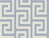 Seabrook Luna Retreat Greek Key Blue Wallpaper