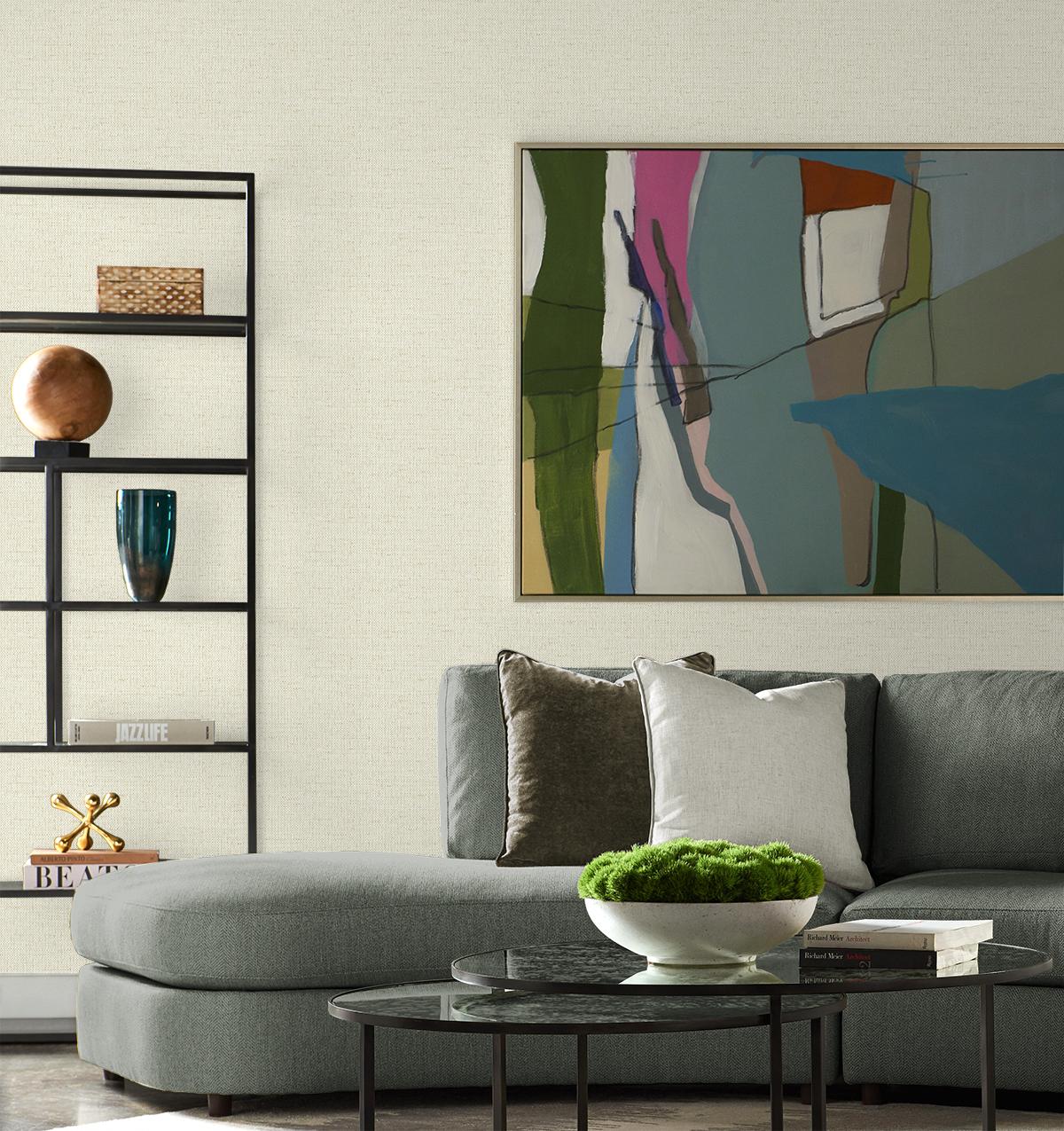 Seabrook Kaya Faux Paperweave Beige Wallpaper